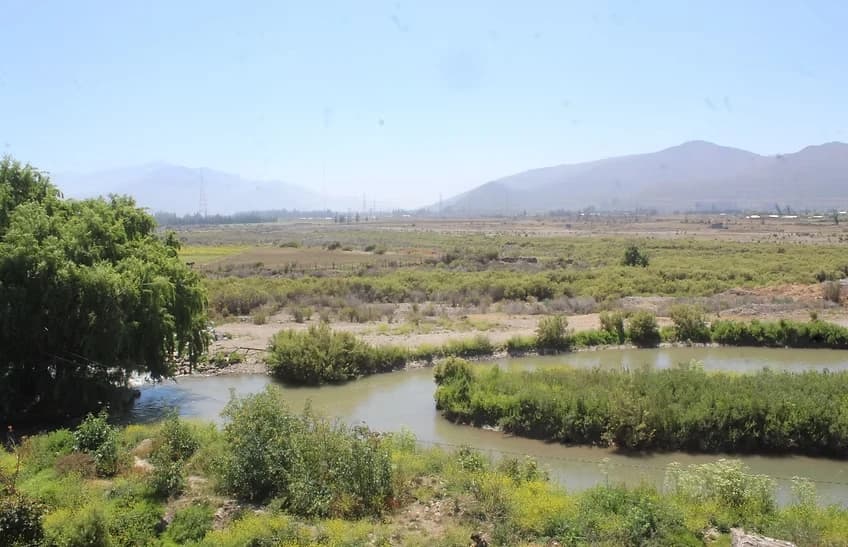 River landscape with mountains